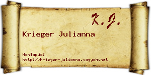 Krieger Julianna névjegykártya